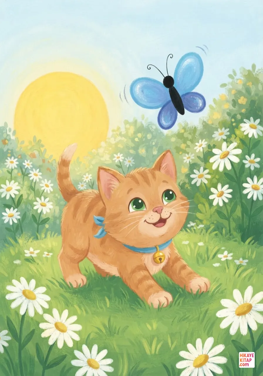 Minik Kedi ve Mavi Kelebek 1 görseli